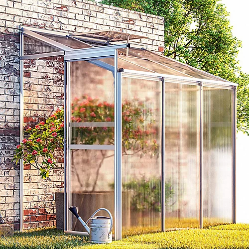 Livingandhome 6 X 4 Ft Lean To Polycarbonate Greenhouse With Window Opening 3 Livingandhome 6 X 4 Ft Lean To Polycarbonate Greenhouse With Window Opening