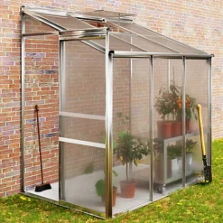 Livingandhome 6 X 4 Ft Lean To Polycarbonate Greenhouse With Window Opening 7 Livingandhome 6 X 4 Ft Lean To Polycarbonate Greenhouse With Window Opening -HOMCO Garden Shop livingandhome 6 x 4 ft lean to polycarbonate greenhouse with window opening0735940255462 02c MP