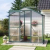 Livingandhome 6 X 4 Ft Polycarbonate Greenhouse Aluminium Frame Garden Green House With Base Foundation,Green 1 Livingandhome 6 X 4 Ft Polycarbonate Greenhouse Aluminium Frame Garden Green House With Base Foundation,Green -HOMCO Garden Shop livingandhome 6 x 4 ft polycarbonate greenhouse aluminium frame garden green house with base foundation green0735940226233 01c MP
