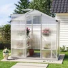 Livingandhome 6 X 4 Ft Polycarbonate Greenhouse Aluminium Frame Garden Green House With Base Foundation,Silver 2 Livingandhome 6 X 4 Ft Polycarbonate Greenhouse Aluminium Frame Garden Green House With Base Foundation,Silver -HOMCO Garden Shop livingandhome 6 x 4 ft polycarbonate greenhouse aluminium frame garden green house with base foundation silver0735940226134 01c MP