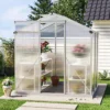 Livingandhome 6 X 6 Ft Polycarbonate Greenhouse Aluminium Frame Garden Green House With Base Foundation,Silver -HOMCO Garden Shop livingandhome 6 x 6 ft polycarbonate greenhouse aluminium frame garden green house with base foundation silver0735940226110 01c MP