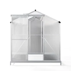 Livingandhome 6 X 6 Ft Polycarbonate Greenhouse Aluminium Frame Garden Green House With Base Foundation,Silver -HOMCO Garden Shop livingandhome 6 x 6 ft polycarbonate greenhouse aluminium frame garden green house with base foundation silver0735940226110 04c MP