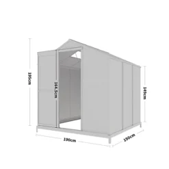 Livingandhome 6 X 6 Ft Polycarbonate Greenhouse Aluminium Frame Garden Green House With Base Foundation,Silver -HOMCO Garden Shop livingandhome 6 x 6 ft polycarbonate greenhouse aluminium frame garden green house with base foundation silver0735940226110 07c MP