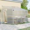 Livingandhome 8 X 4 Ft Lean To Polycarbonate Greenhouse With Sliding Door And Window -HOMCO Garden Shop livingandhome 8 x 4 ft lean to polycarbonate greenhouse with sliding door and window0735940255448 01c MP