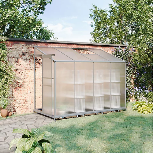 Livingandhome 8 X 4 Ft Lean To Polycarbonate Greenhouse With Window Opening And Base 4 Livingandhome 8 X 4 Ft Lean To Polycarbonate Greenhouse With Window Opening And Base - Image 2