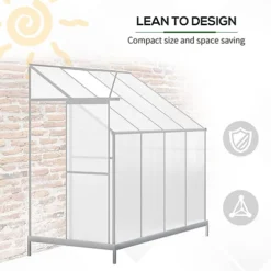 Livingandhome 8 X 4 Ft Lean To Polycarbonate Greenhouse With Window Opening And Base 9 Livingandhome 8 X 4 Ft Lean To Polycarbonate Greenhouse With Window Opening And Base -HOMCO Garden Shop livingandhome 8 x 4 ft lean to polycarbonate greenhouse with window opening and base0735940255431 04c MP