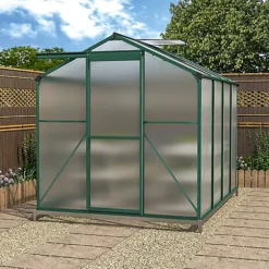 Livingandhome 8 X 6 Ft Polycarbonate Greenhouse Aluminium Frame Garden Green House With Base Foundation,Green 8 Livingandhome 8 X 6 Ft Polycarbonate Greenhouse Aluminium Frame Garden Green House With Base Foundation,Green -HOMCO Garden Shop livingandhome 8 x 6 ft polycarbonate greenhouse aluminium frame garden green house with base foundation green0735940226196 03c MP