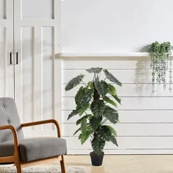 Livingandhome Artificial Alocasia Tree House Plant Indoor Plant In Black Pot 95 Cm -HOMCO Garden Shop livingandhome artificial alocasia tree house plant indoor plant in black pot 95 cm0735940251365 03c MP