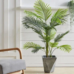 Livingandhome Artificial Bamboo Palm Tree Indoor Decorative Plant In Black Pot 150 Cm -HOMCO Garden Shop livingandhome artificial bamboo palm tree indoor decorative plant in black pot 150 cm0735940247511 02c MP