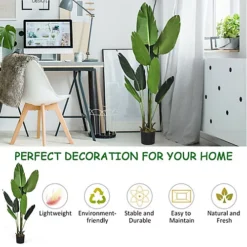 Livingandhome Artificial Banana Tree House Plant Indoor Plant In Black Pot 160 Cm -HOMCO Garden Shop livingandhome artificial banana tree house plant indoor plant in black pot 160 cm0735940276252 03c MP