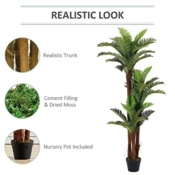 Livingandhome Artificial Fern Tree Fake Indoor Decorative Plant With Pot 150 Cm -HOMCO Garden Shop livingandhome artificial fern tree fake indoor decorative plant with pot 150 cm0735940245586 03c MP