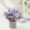 Livingandhome Artificial Lavender Potted Purple Flower Rustic Wood Planter Tabletop Decor -HOMCO Garden Shop livingandhome artificial lavender potted purple flower rustic wood planter tabletop decor0735940276450 01c MP