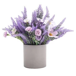 Livingandhome Artificial Lavender Potted Purple Flower Rustic Wood Planter Tabletop Decor -HOMCO Garden Shop livingandhome artificial lavender potted purple flower rustic wood planter tabletop decor0735940276450 04c MP