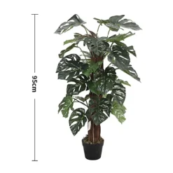 Livingandhome Artificial Monstera Deliciosa Liebm Tree House Plant Indoor Plant In Black Pot 95 Cm -HOMCO Garden Shop livingandhome artificial monstera deliciosa liebm tree house plant indoor plant in black pot 95 cm0735940251372 04c MP