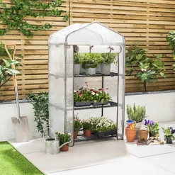 Mini Greenhouse 3 Tier Small Garden Grow House Reinforced PE -HOMCO Garden Shop mini greenhouse 3 tier small garden grow house reinforced pe5031470240974 02c MP