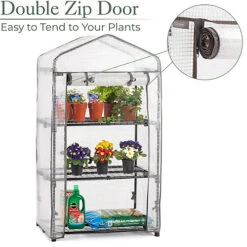 Mini Greenhouse 3 Tier Small Garden Grow House Reinforced PE -HOMCO Garden Shop mini greenhouse 3 tier small garden grow house reinforced pe5031470240974 04c MP