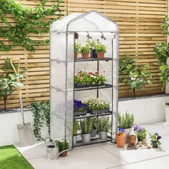 Mini Greenhouse 4 Tier Small Garden Grow House Reinforced PE -HOMCO Garden Shop mini greenhouse 4 tier small garden grow house reinforced pe5031470232092 02c MP
