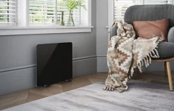 OUT & OUT Ebony - Black Glass Panel Room Heater- 900W -HOMCO Garden Shop out out ebony black glass panel room heater 900w0617588427749 03c MP