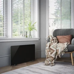 OUT & OUT Ebony - Glass Panel Room 2000w Heater - Deluxe -HOMCO Garden Shop out out ebony glass panel room 2000w heater deluxe5060895902679 04c MP