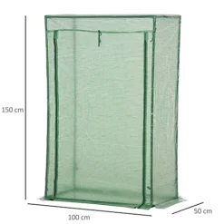 Outsunny 100 X 50 X 150cm Greenhouse W/ Zipper Roll-up Door Outdoor Green -HOMCO Garden Shop outsunny 100 x 50 x 150cm greenhouse w zipper roll up door outdoor green5056399120084 03c MP