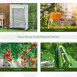 Outsunny 100 X 50 X 150cm Greenhouse W/ Zipper Roll-up Door Outdoor White 9 Outsunny 100 X 50 X 150cm Greenhouse W/ Zipper Roll-up Door Outdoor White -HOMCO Garden Shop outsunny 100 x 50 x 150cm greenhouse w zipper roll up door outdoor white5056534504502 06c MP