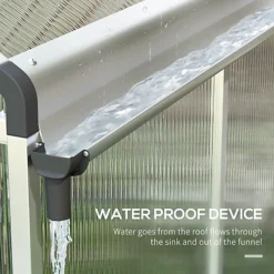 Outsunny 10x6ft Aluminium Greenhouse With/ Door Window Galvanized Base PC Panel -HOMCO Garden Shop outsunny 10x6ft aluminium greenhouse with door window galvanized base pc panel5056029874028 06c MP