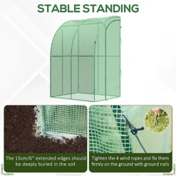 Outsunny 143 X 118 X 212cm Walk-In Lean To Wall Tunnel Greenhouse W/ Door -HOMCO Garden Shop outsunny 143 x 118 x 212cm walk in lean to wall tunnel greenhouse w door5056399121135 06c MP