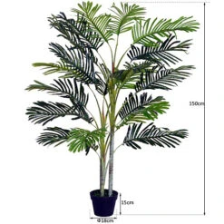 Outsunny 150cm(5ft) Palm Tree Artificial Faux Decor Green Plant Home Office -HOMCO Garden Shop outsunny 150cm 5ft palm tree artificial faux decor green plant home office5056029837184 03c MP