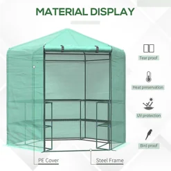 Outsunny 194 X 225CM Walk In Greenhouse 3-Tier Garden Hexagon Grow Flower Plants -HOMCO Garden Shop outsunny 194 x 225cm walk in greenhouse 3 tier garden hexagon grow flower plants5055974865976 03c MP