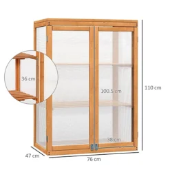 Outsunny 2 Shelves Wooden Cold Frame Grow House Greenhouse Outdoor Plant Storage -HOMCO Garden Shop outsunny 2 shelves wooden cold frame grow house greenhouse outdoor plant storage5055974842007 03c MP