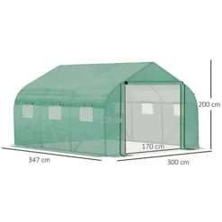 Outsunny 3.5 X 3 X 2m Outdoor Tunnel Greenhouse W/ Roll Up Door 6 Windows 8 Outsunny 3.5 X 3 X 2m Outdoor Tunnel Greenhouse W/ Roll Up Door 6 Windows -HOMCO Garden Shop outsunny 3 5 x 3 x 2m outdoor tunnel greenhouse w roll up door 6 windows5056534553449 03c MP
