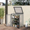 Outsunny 3-tier Wood Greenhouse Plant Storage Shelf Garden Cold Frame Grow House Grey -HOMCO Garden Shop outsunny 3 tier wood greenhouse plant storage shelf garden cold frame grow house grey5056534583965 01c MP