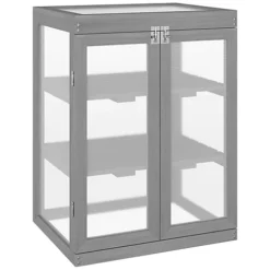 Outsunny 3-tier Wood Greenhouse Plant Storage Shelf Garden Cold Frame Grow House Grey -HOMCO Garden Shop outsunny 3 tier wood greenhouse plant storage shelf garden cold frame grow house grey5056534583965 02c MP