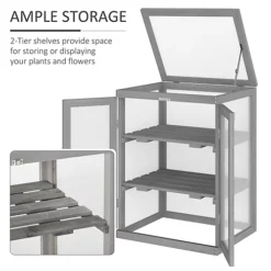 Outsunny 3-tier Wood Greenhouse Plant Storage Shelf Garden Cold Frame Grow House Grey -HOMCO Garden Shop outsunny 3 tier wood greenhouse plant storage shelf garden cold frame grow house grey5056534583965 06c MP