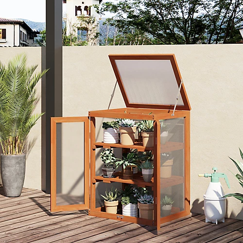 Outsunny 3-tier Wood Greenhouse Plant Storage Shelf Garden Cold Frame Grow House 3 Outsunny 3-tier Wood Greenhouse Plant Storage Shelf Garden Cold Frame Grow House