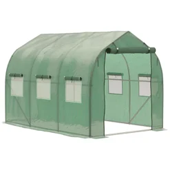 Outsunny 3 X 2 M Walk In Polytunnel Greenhouse Galvanised Steel -HOMCO Garden Shop outsunny 3 x 2 m walk in polytunnel greenhouse galvanised steel5055974862234 02c MP