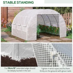 Outsunny 3 X 3 X 2 M Polytunnel Greenhouse Polly Tunnel Tent Steel Frame White -HOMCO Garden Shop outsunny 3 x 3 x 2 m polytunnel greenhouse polly tunnel tent steel frame white5056534554651 06c MP