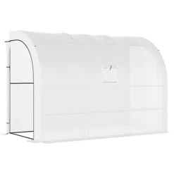 Outsunny 300 X 150 X 213 Plant Greenhouse Garden Nursery W/ Cover Window, White -HOMCO Garden Shop outsunny 300 x 150 x 213 plant greenhouse garden nursery w cover window white5056534544294 02c MP
