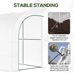 Outsunny 300 X 150 X 213 Plant Greenhouse Garden Nursery W/ Cover Window, White -HOMCO Garden Shop outsunny 300 x 150 x 213 plant greenhouse garden nursery w cover window white5056534544294 03c MP