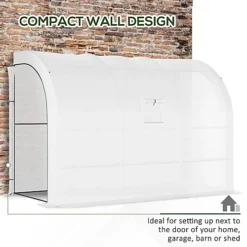 Outsunny 300 X 150 X 213 Plant Greenhouse Garden Nursery W/ Cover Window, White -HOMCO Garden Shop outsunny 300 x 150 x 213 plant greenhouse garden nursery w cover window white5056534544294 06c MP