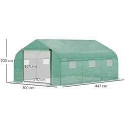 Outsunny 4.5 X 3 X 2m Outdoor Tunnel Greenhouse W/ Roll Up Door 6 Windows -HOMCO Garden Shop outsunny 4 5 x 3 x 2m outdoor tunnel greenhouse w roll up door 6 windows5056534553487 03c MP