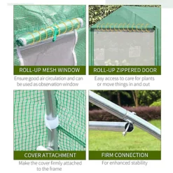 Outsunny 4.5 X 3 X 2m Outdoor Tunnel Greenhouse W/ Roll Up Door 6 Windows -HOMCO Garden Shop outsunny 4 5 x 3 x 2m outdoor tunnel greenhouse w roll up door 6 windows5056534553487 06c MP