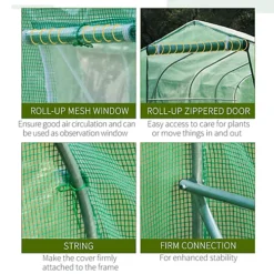 Outsunny 4 X 2 M Walk In Polytunnel Greenhouse Galvanised Steel Zipped Door -HOMCO Garden Shop outsunny 4 x 2 m walk in polytunnel greenhouse galvanised steel zipped door5055974862227 06c MP