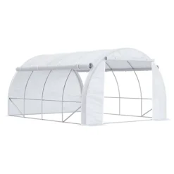 Outsunny 4 X 3 X 2 M Polytunnel Greenhouse Pollytunnel Tent Steel Frame White -HOMCO Garden Shop outsunny 4 x 3 x 2 m polytunnel greenhouse pollytunnel tent steel frame white5056534554576 02c MP
