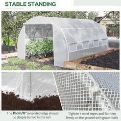 Outsunny 4 X 3 X 2 M Polytunnel Greenhouse Pollytunnel Tent Steel Frame White -HOMCO Garden Shop outsunny 4 x 3 x 2 m polytunnel greenhouse pollytunnel tent steel frame white5056534554576 06c MP