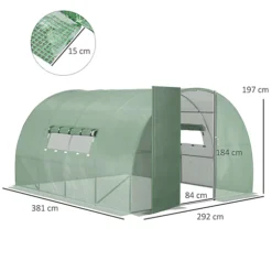 Outsunny 4 X 3M Reinforced Walk-in Polytunnel Garden Greenhouse Steel Frame -HOMCO Garden Shop outsunny 4 x 3m reinforced walk in polytunnel garden greenhouse steel frame5056534548797 03c MP