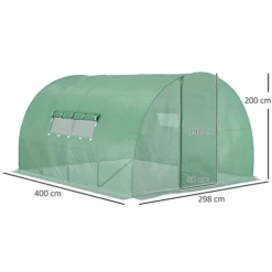 Outsunny 4 X 3M Walk-in Garden Polytunnel Greenhouse Galvanised Steel With Door -HOMCO Garden Shop outsunny 4 x 3m walk in garden polytunnel greenhouse galvanised steel with door5055974862173 03c MP