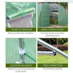 Outsunny 4 X 3M Walk-in Garden Polytunnel Greenhouse Galvanised Steel With Door -HOMCO Garden Shop outsunny 4 x 3m walk in garden polytunnel greenhouse galvanised steel with door5055974862173 06c MP