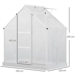 Outsunny 4x6FT Walk-In Greenhouse Polycarb. Panels Aluminium Frame Sliding Door -HOMCO Garden Shop outsunny 4x6ft walk in greenhouse polycarb panels aluminium frame sliding door5056399108440 03c MP