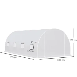Outsunny 6 X 3 X 2 M Polytunnel Greenhouse Zippered Door And 8 Windows -HOMCO Garden Shop outsunny 6 x 3 x 2 m polytunnel greenhouse zippered door and 8 windows5056602925413 03c MP